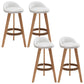 Industrial Armless Backrest Counter Stool Wood Cafe Bar Stool with Cushion and Pedal