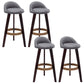 Industrial Armless Backrest Counter Stool Wood Cafe Bar Stool with Cushion and Pedal