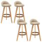 Industrial Armless Backrest Counter Stool Wood Cafe Bar Stool with Cushion and Pedal