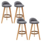Industrial Armless Backrest Counter Stool Wood Cafe Bar Stool with Cushion and Pedal