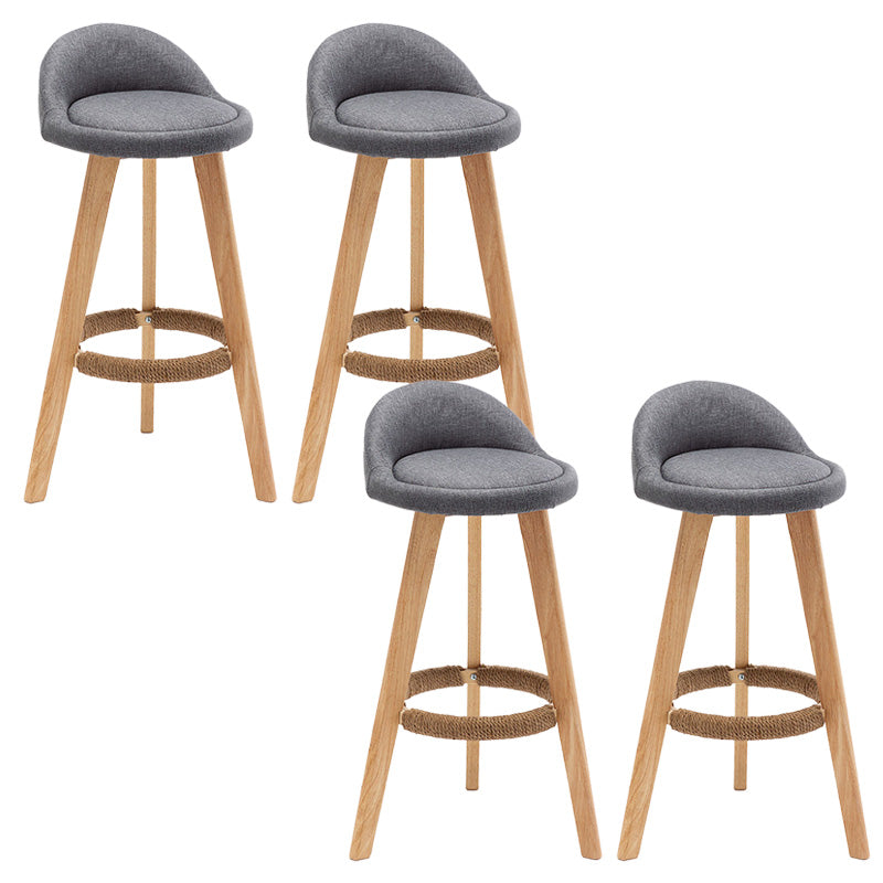 Industrial Armless Backrest Counter Stool Wood Cafe Bar Stool with Cushion and Pedal