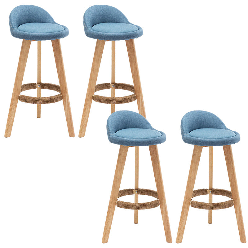 Industrial Armless Backrest Counter Stool Wood Cafe Bar Stool with Cushion and Pedal