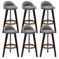 Industrial Armless Backrest Counter Stool Wood Cafe Bar Stool with Cushion and Pedal