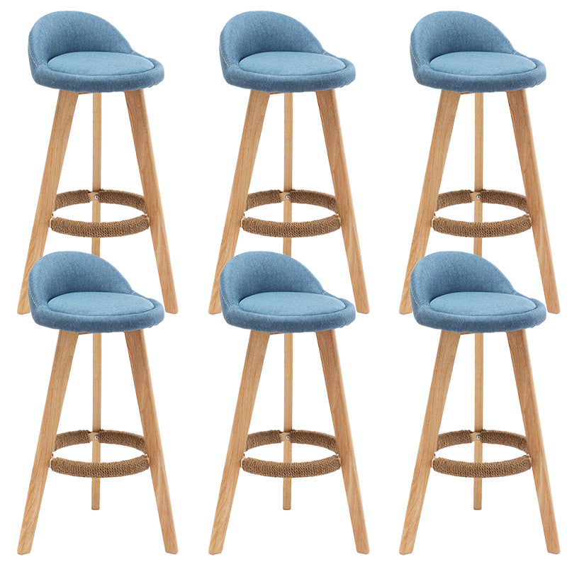 Industrial Armless Backrest Counter Stool Wood Cafe Bar Stool with Cushion and Pedal