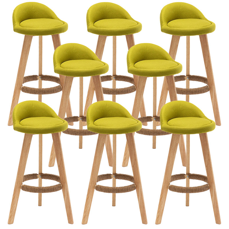 Industrial Armless Backrest Counter Stool Wood Cafe Bar Stool with Cushion and Pedal