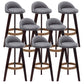 Industrial Armless Backrest Counter Stool Wood Cafe Bar Stool with Cushion and Pedal
