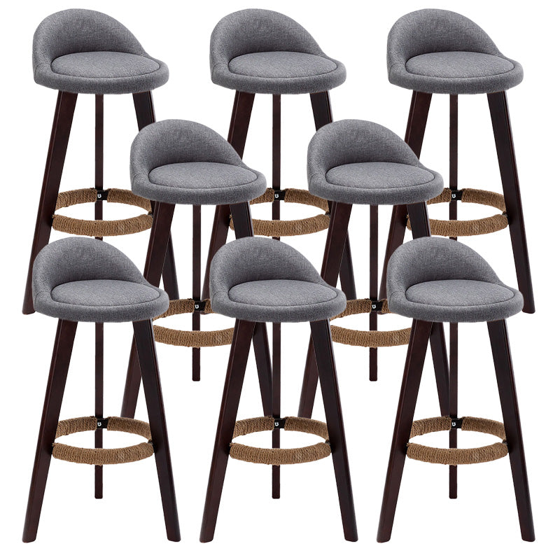 Industrial Armless Backrest Counter Stool Wood Cafe Bar Stool with Cushion and Pedal