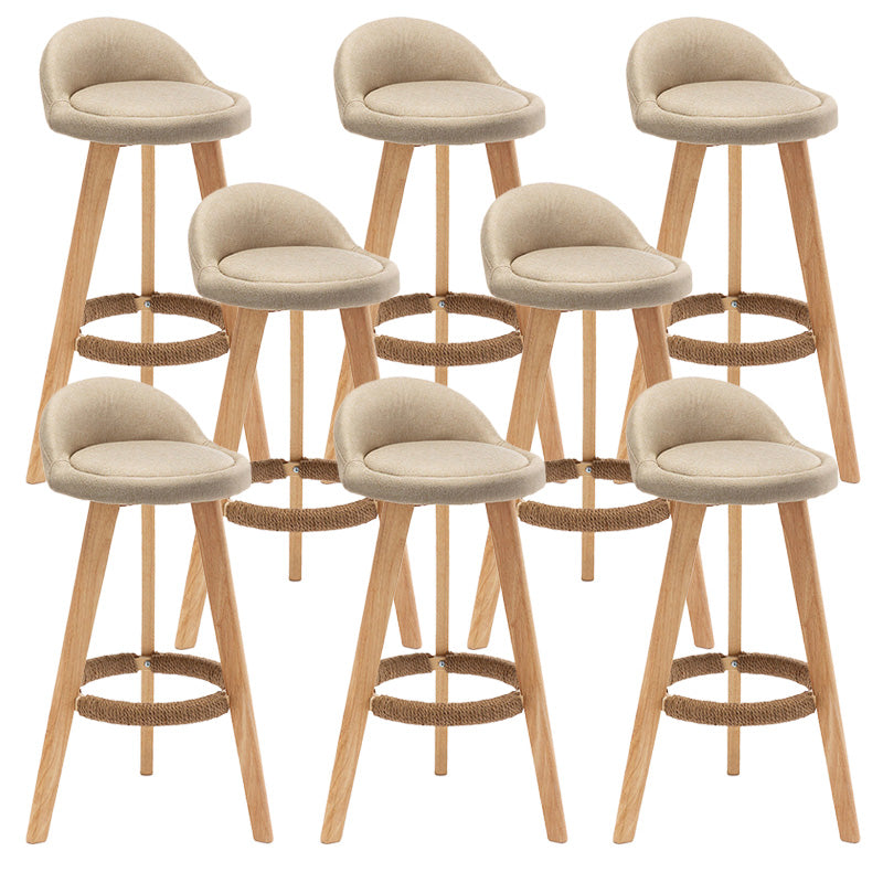 Industrial Armless Backrest Counter Stool Wood Cafe Bar Stool with Cushion and Pedal