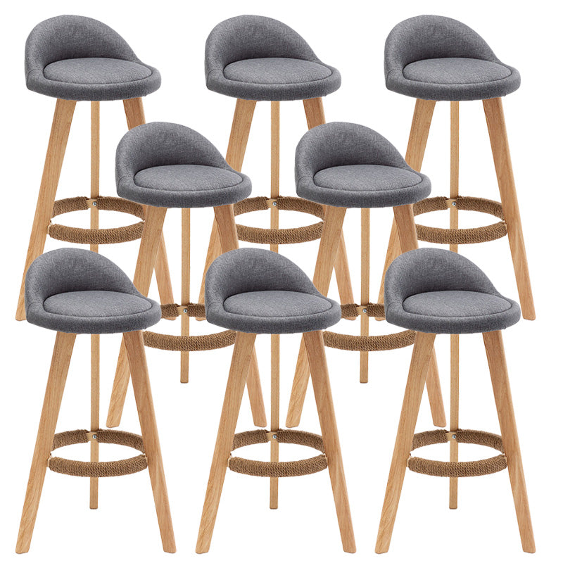 Industrial Armless Backrest Counter Stool Wood Cafe Bar Stool with Cushion and Pedal