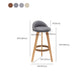 Industrial Armless Backrest Counter Stool Wood Cafe Bar Stool with Cushion and Pedal
