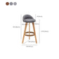 Industrial Armless Backrest Counter Stool Wood Cafe Bar Stool with Cushion and Pedal