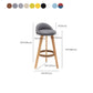 Industrial Armless Backrest Counter Stool Wood Cafe Bar Stool with Cushion and Pedal