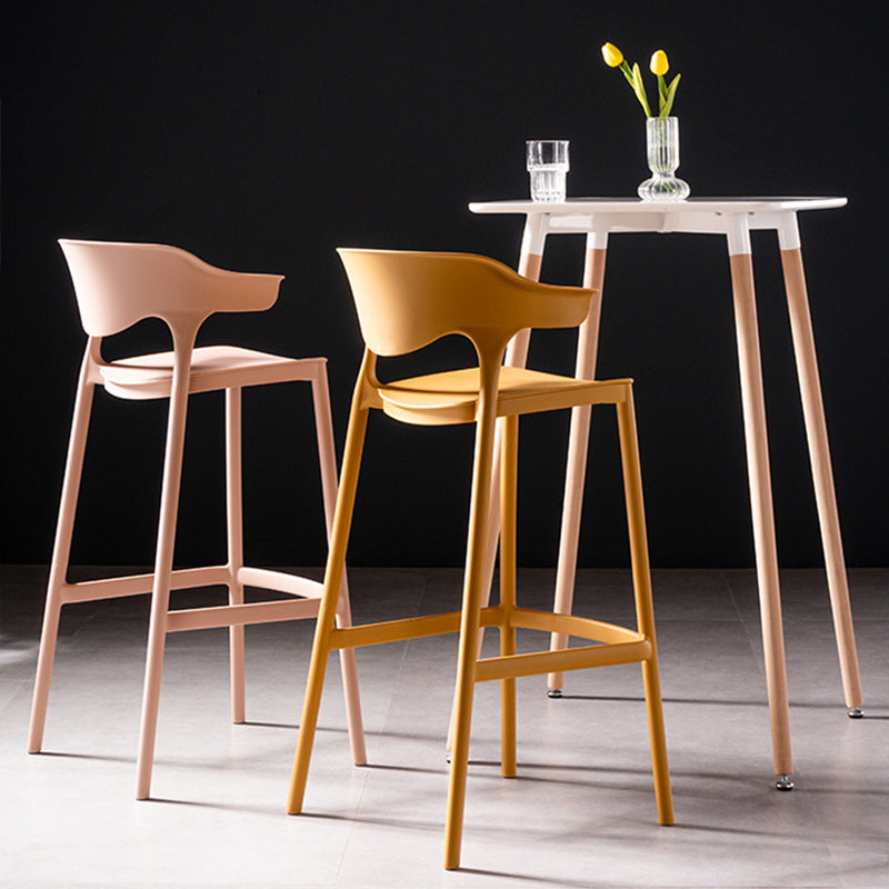 Industrial Low Back Counter Stool Plastic Counter Height Stools for Home Use Clearhalo 'Bar Furniture' 'Bar Stools' 'bar_stools' 'furn' 'furn_bar_stools' 'Furniture' 'Kitchen & Dining Furniture' 6186488