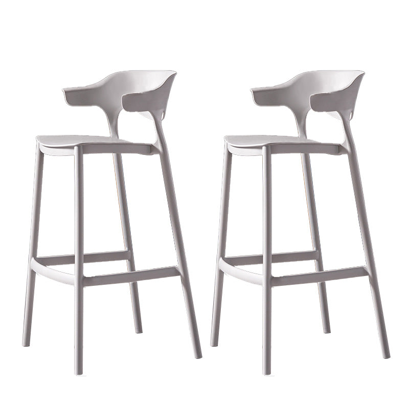 Industrial Low Back Counter Stool Plastic Counter Height Stools for Home Use Grey 2 Piece Set Clearhalo 'Bar Furniture' 'Bar Stools' 'bar_stools' 'furn' 'furn_bar_stools' 'Furniture' 'Kitchen & Dining Furniture' 6186500