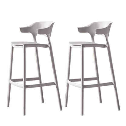 Industrial Low Back Counter Stool Plastic Counter Height Stools for Home Use Grey 2 Piece Set Clearhalo 'Bar Furniture' 'Bar Stools' 'bar_stools' 'furn' 'furn_bar_stools' 'Furniture' 'Kitchen & Dining Furniture' 6186500