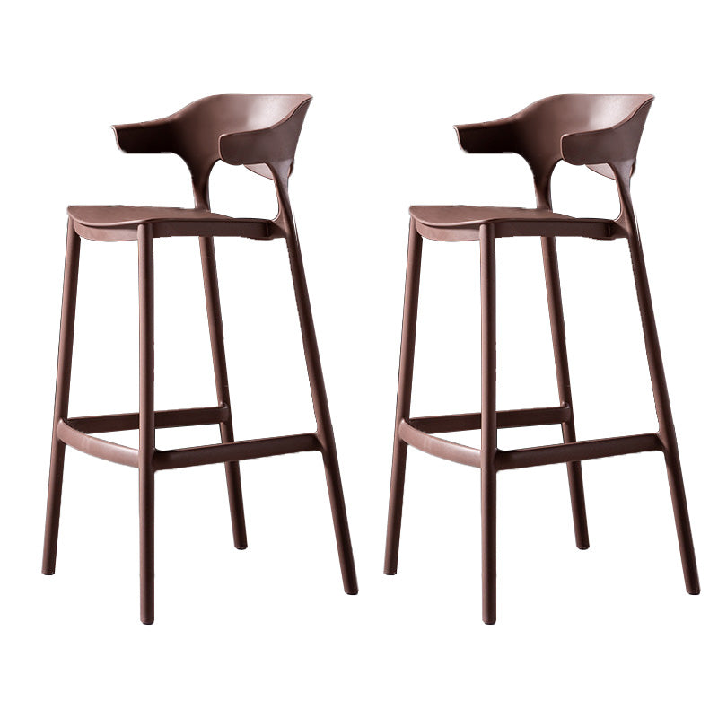 Industrial Low Back Counter Stool Plastic Counter Height Stools for Home Use Coffee 2 Piece Set Clearhalo 'Bar Furniture' 'Bar Stools' 'bar_stools' 'furn' 'furn_bar_stools' 'Furniture' 'Kitchen & Dining Furniture' 6186501