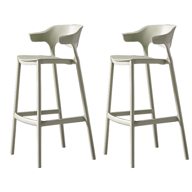 Industrial Low Back Counter Stool Plastic Counter Height Stools for Home Use Green 2 Piece Set Clearhalo 'Bar Furniture' 'Bar Stools' 'bar_stools' 'furn' 'furn_bar_stools' 'Furniture' 'Kitchen & Dining Furniture' 6186502