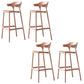 Industrial Low Back Counter Stool Plastic Counter Height Stools for Home Use Pink 4 Piece Set Clearhalo 'Bar Furniture' 'Bar Stools' 'bar_stools' 'furn' 'furn_bar_stools' 'Furniture' 'Kitchen & Dining Furniture' 6186508