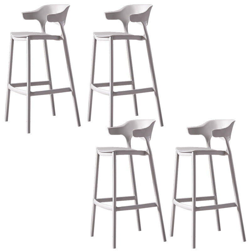 Industrial Low Back Counter Stool Plastic Counter Height Stools for Home Use Grey 4 Piece Set Clearhalo 'Bar Furniture' 'Bar Stools' 'bar_stools' 'furn' 'furn_bar_stools' 'Furniture' 'Kitchen & Dining Furniture' 6186509