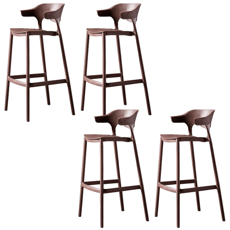Industrial Low Back Counter Stool Plastic Counter Height Stools for Home Use Coffee 4 Piece Set Clearhalo 'Bar Furniture' 'Bar Stools' 'bar_stools' 'furn' 'furn_bar_stools' 'Furniture' 'Kitchen & Dining Furniture' 6186510