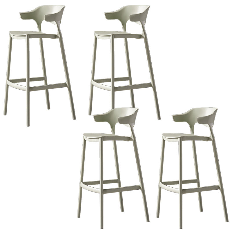 Industrial Low Back Counter Stool Plastic Counter Height Stools for Home Use Green 4 Piece Set Clearhalo 'Bar Furniture' 'Bar Stools' 'bar_stools' 'furn' 'furn_bar_stools' 'Furniture' 'Kitchen & Dining Furniture' 6186511