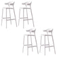 Industrial Low Back Counter Stool Plastic Counter Height Stools for Home Use White 4 Piece Set Clearhalo 'Bar Furniture' 'Bar Stools' 'bar_stools' 'furn' 'furn_bar_stools' 'Furniture' 'Kitchen & Dining Furniture' 6186513