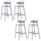 Industrial Low Back Counter Stool Plastic Counter Height Stools for Home Use Blue 4 Piece Set Clearhalo 'Bar Furniture' 'Bar Stools' 'bar_stools' 'furn' 'furn_bar_stools' 'Furniture' 'Kitchen & Dining Furniture' 6186514