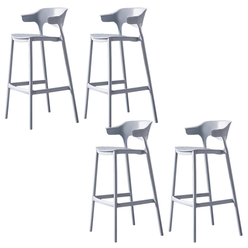 Industrial Low Back Counter Stool Plastic Counter Height Stools for Home Use Blue 4 Piece Set Clearhalo 'Bar Furniture' 'Bar Stools' 'bar_stools' 'furn' 'furn_bar_stools' 'Furniture' 'Kitchen & Dining Furniture' 6186514