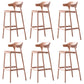 Industrial Low Back Counter Stool Plastic Counter Height Stools for Home Use Pink 6 Piece Set Clearhalo 'Bar Furniture' 'Bar Stools' 'bar_stools' 'furn' 'furn_bar_stools' 'Furniture' 'Kitchen & Dining Furniture' 6186517