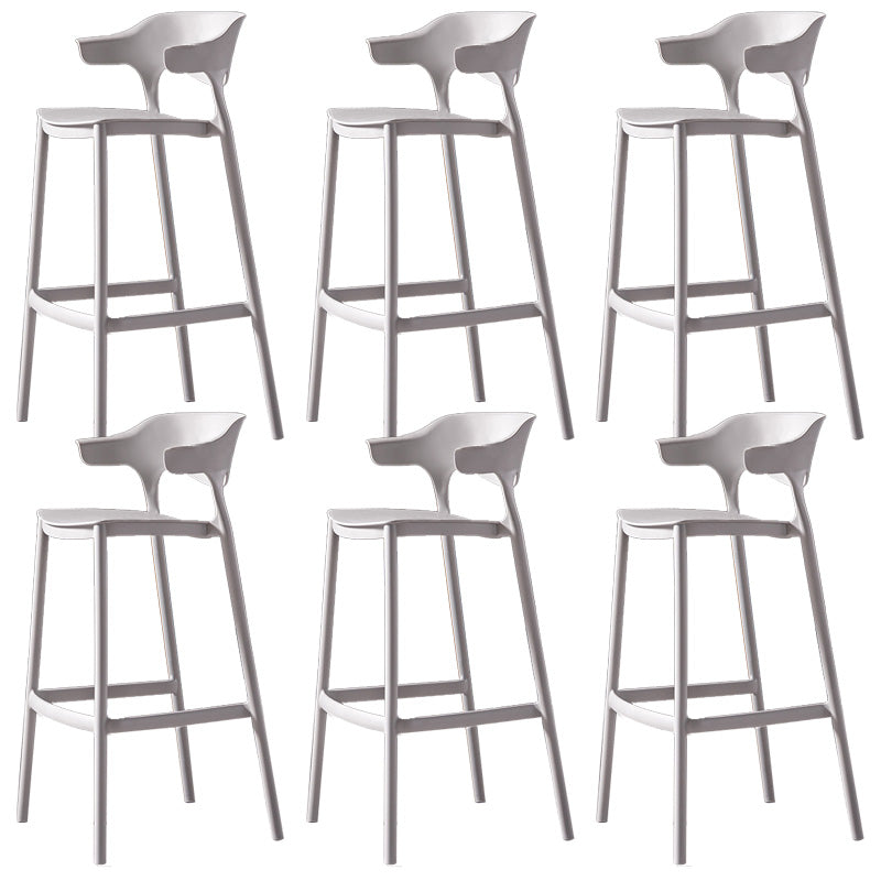 Industrial Low Back Counter Stool Plastic Counter Height Stools for Home Use Grey 6 Piece Set Clearhalo 'Bar Furniture' 'Bar Stools' 'bar_stools' 'furn' 'furn_bar_stools' 'Furniture' 'Kitchen & Dining Furniture' 6186518