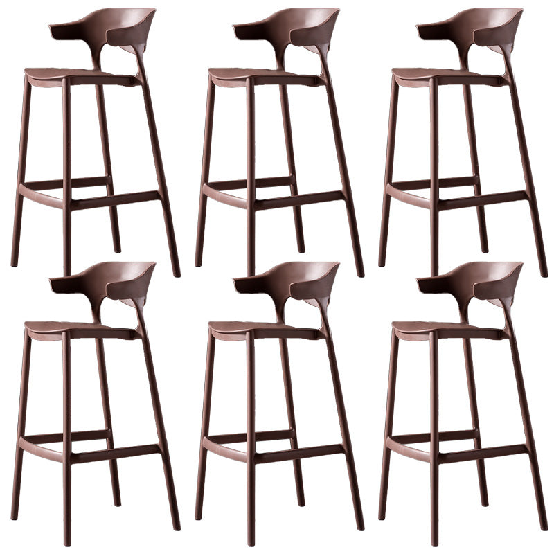 Industrial Low Back Counter Stool Plastic Counter Height Stools for Home Use Coffee 6 Piece Set Clearhalo 'Bar Furniture' 'Bar Stools' 'bar_stools' 'furn' 'furn_bar_stools' 'Furniture' 'Kitchen & Dining Furniture' 6186519