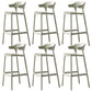 Industrial Low Back Counter Stool Plastic Counter Height Stools for Home Use Green 6 Piece Set Clearhalo 'Bar Furniture' 'Bar Stools' 'bar_stools' 'furn' 'furn_bar_stools' 'Furniture' 'Kitchen & Dining Furniture' 6186520