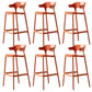 Industrial Low Back Counter Stool Plastic Counter Height Stools for Home Use Orange 6 Piece Set Clearhalo 'Bar Furniture' 'Bar Stools' 'bar_stools' 'furn' 'furn_bar_stools' 'Furniture' 'Kitchen & Dining Furniture' 6186521