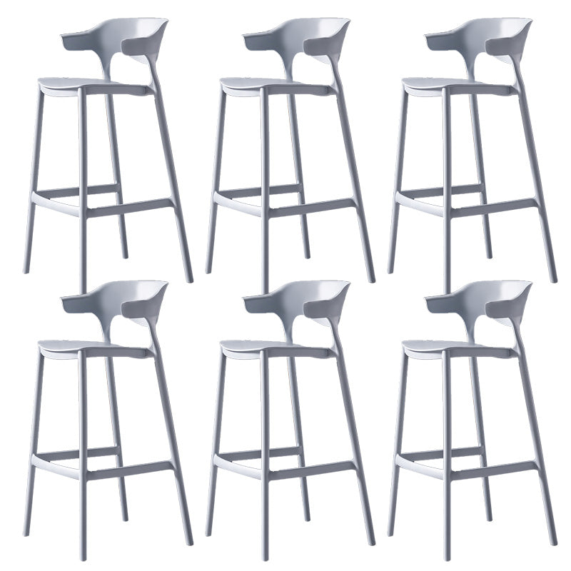 Industrial Low Back Counter Stool Plastic Counter Height Stools for Home Use Blue 6 Piece Set Clearhalo 'Bar Furniture' 'Bar Stools' 'bar_stools' 'furn' 'furn_bar_stools' 'Furniture' 'Kitchen & Dining Furniture' 6186523