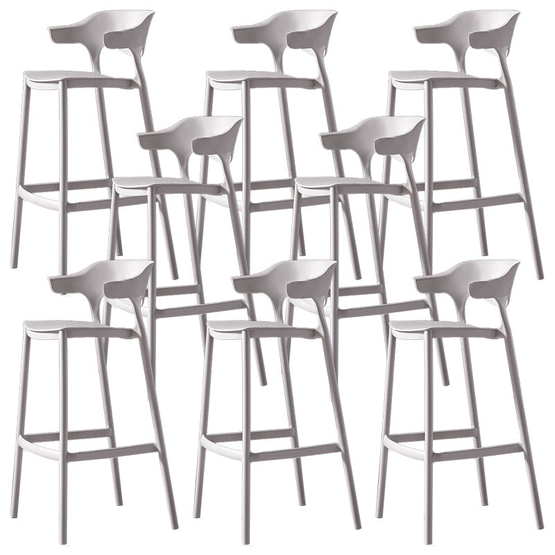 Industrial Low Back Counter Stool Plastic Counter Height Stools for Home Use Grey 8 Piece Set Clearhalo 'Bar Furniture' 'Bar Stools' 'bar_stools' 'furn' 'furn_bar_stools' 'Furniture' 'Kitchen & Dining Furniture' 6186527