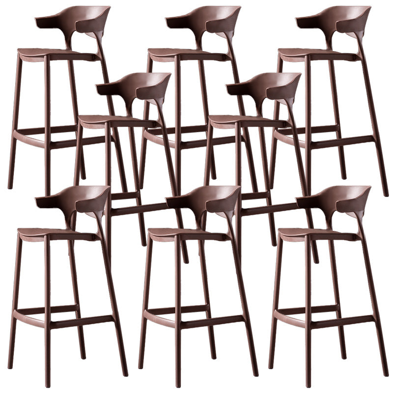 Industrial Low Back Counter Stool Plastic Counter Height Stools for Home Use Coffee 8 Piece Set Clearhalo 'Bar Furniture' 'Bar Stools' 'bar_stools' 'furn' 'furn_bar_stools' 'Furniture' 'Kitchen & Dining Furniture' 6186528