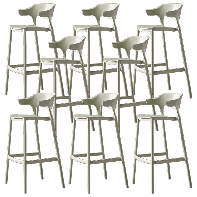 Industrial Low Back Counter Stool Plastic Counter Height Stools for Home Use Green 8 Piece Set Clearhalo 'Bar Furniture' 'Bar Stools' 'bar_stools' 'furn' 'furn_bar_stools' 'Furniture' 'Kitchen & Dining Furniture' 6186529