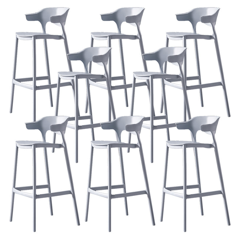 Industrial Low Back Counter Stool Plastic Counter Height Stools for Home Use Blue 8 Piece Set Clearhalo 'Bar Furniture' 'Bar Stools' 'bar_stools' 'furn' 'furn_bar_stools' 'Furniture' 'Kitchen & Dining Furniture' 6186532