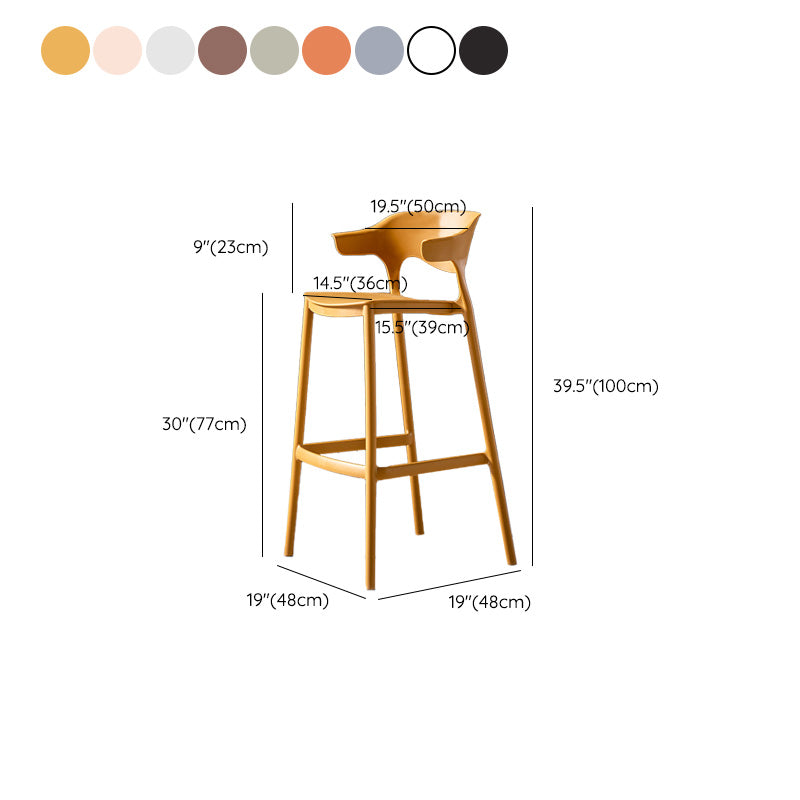 Industrial Low Back Counter Stool Plastic Counter Height Stools for Home Use Clearhalo 'Bar Furniture' 'Bar Stools' 'bar_stools' 'furn' 'furn_bar_stools' 'Furniture' 'Kitchen & Dining Furniture' 6186534