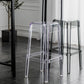 30" Height Backrest Armless Counter Stool Industrial Plastic Bistro Bar Chair with 4 Legs