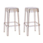 30" Height Backrest Armless Counter Stool Industrial Plastic Bistro Bar Chair with 4 Legs