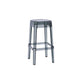 30" Height Backrest Armless Counter Stool Industrial Plastic Bistro Bar Chair with 4 Legs