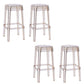 30" Height Backrest Armless Counter Stool Industrial Plastic Bistro Bar Chair with 4 Legs