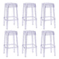 30" Height Backrest Armless Counter Stool Industrial Plastic Bistro Bar Chair with 4 Legs