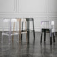 30" Height Backrest Armless Counter Stool Industrial Plastic Bistro Bar Chair with 4 Legs