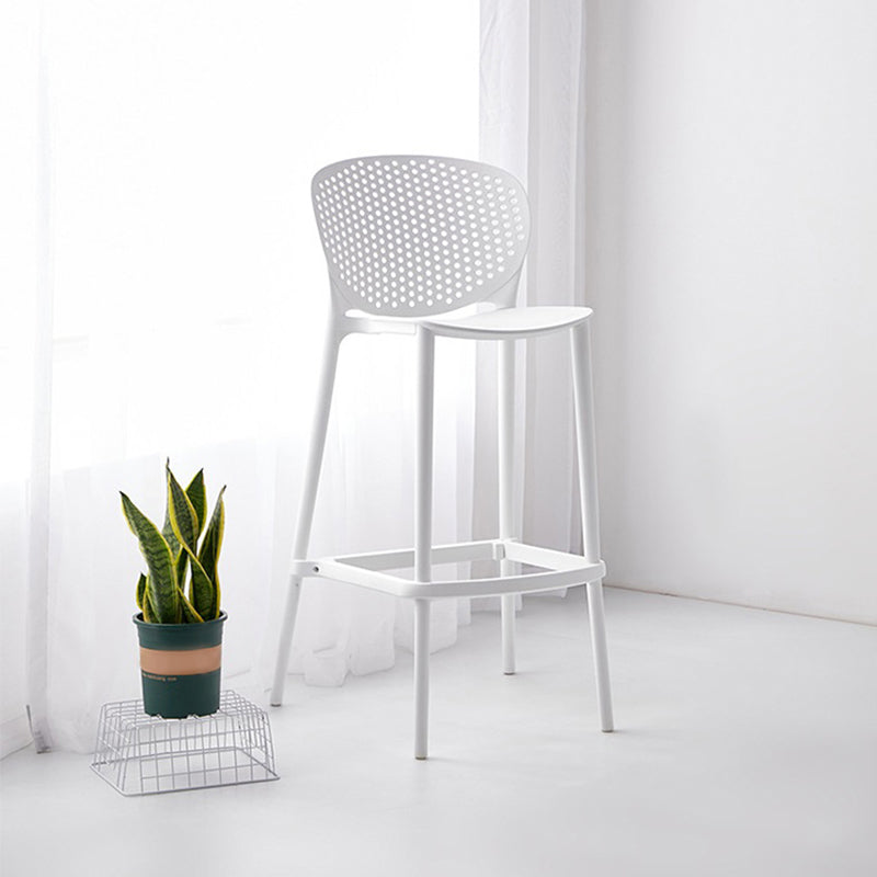 Taburete de plástico con respaldo bajo industrial, taburetes de altura para cocina