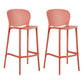 Taburete de plástico con respaldo bajo industrial, taburetes de altura para cocina