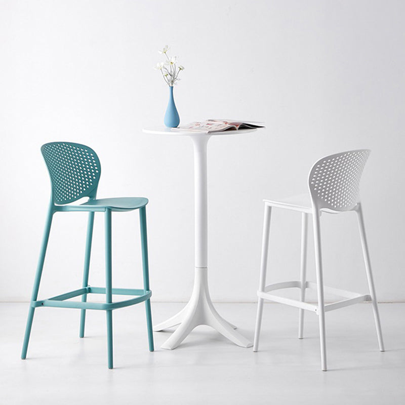 Taburete de plástico con respaldo bajo industrial, taburetes de altura para cocina