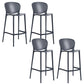 Taburete de plástico con respaldo bajo industrial, taburetes de altura para cocina
