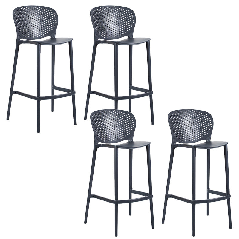 Taburete de plástico con respaldo bajo industrial, taburetes de altura para cocina